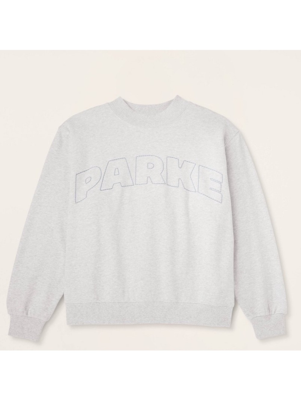 Parke Grey Crewneck Sweatshirt with Stitched Outline Logo